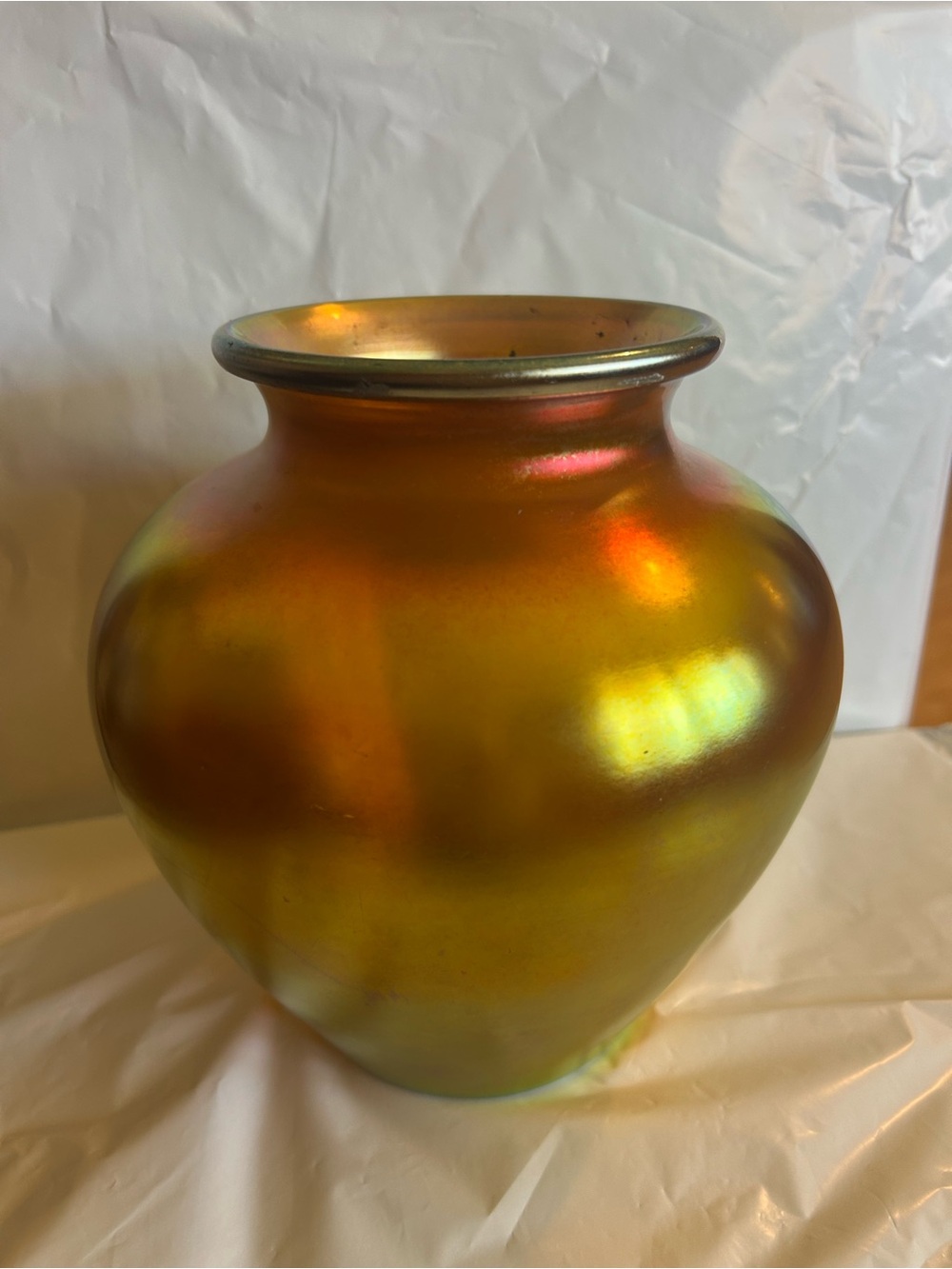 VTG Antique Steuben Gold Aurene Art Glass Vase Shape 2683 Signed Frederick